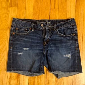 Ripped jean shorts